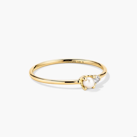 Mejuri Jewelry - Mejuri 14k Beverly Ring - Pearl & Diamond